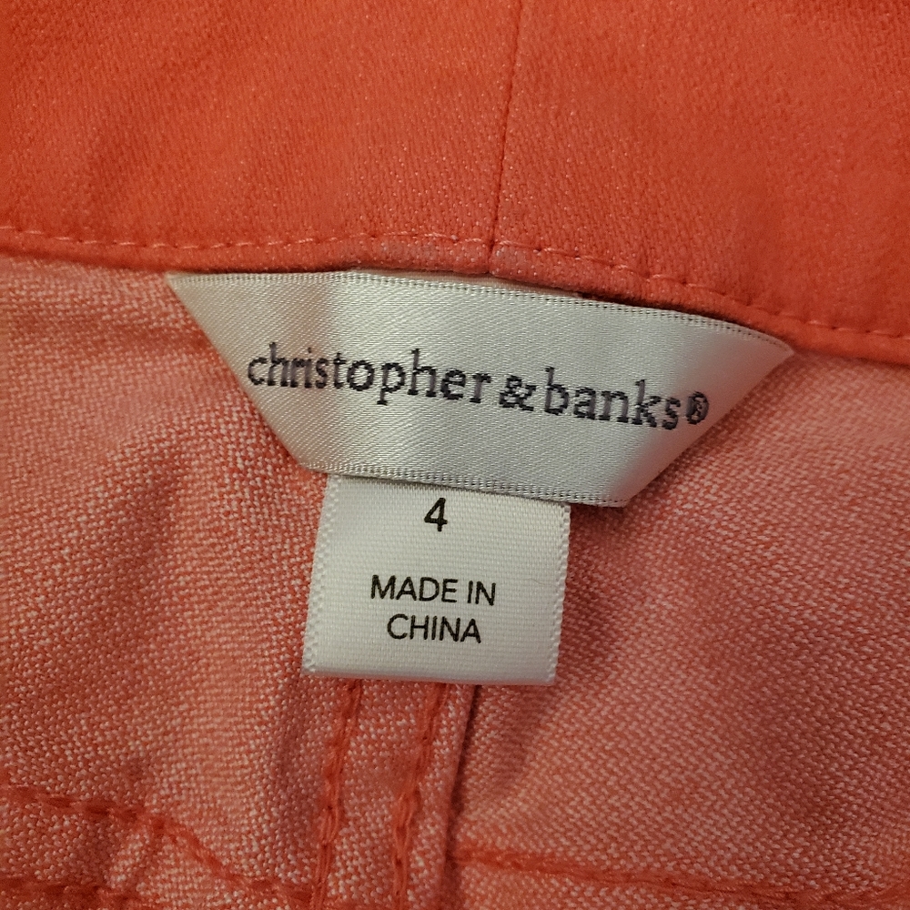 Christopher & Banks Pink Jeans Size 4 Cropped Mid Rise - Picture 5 of 8
